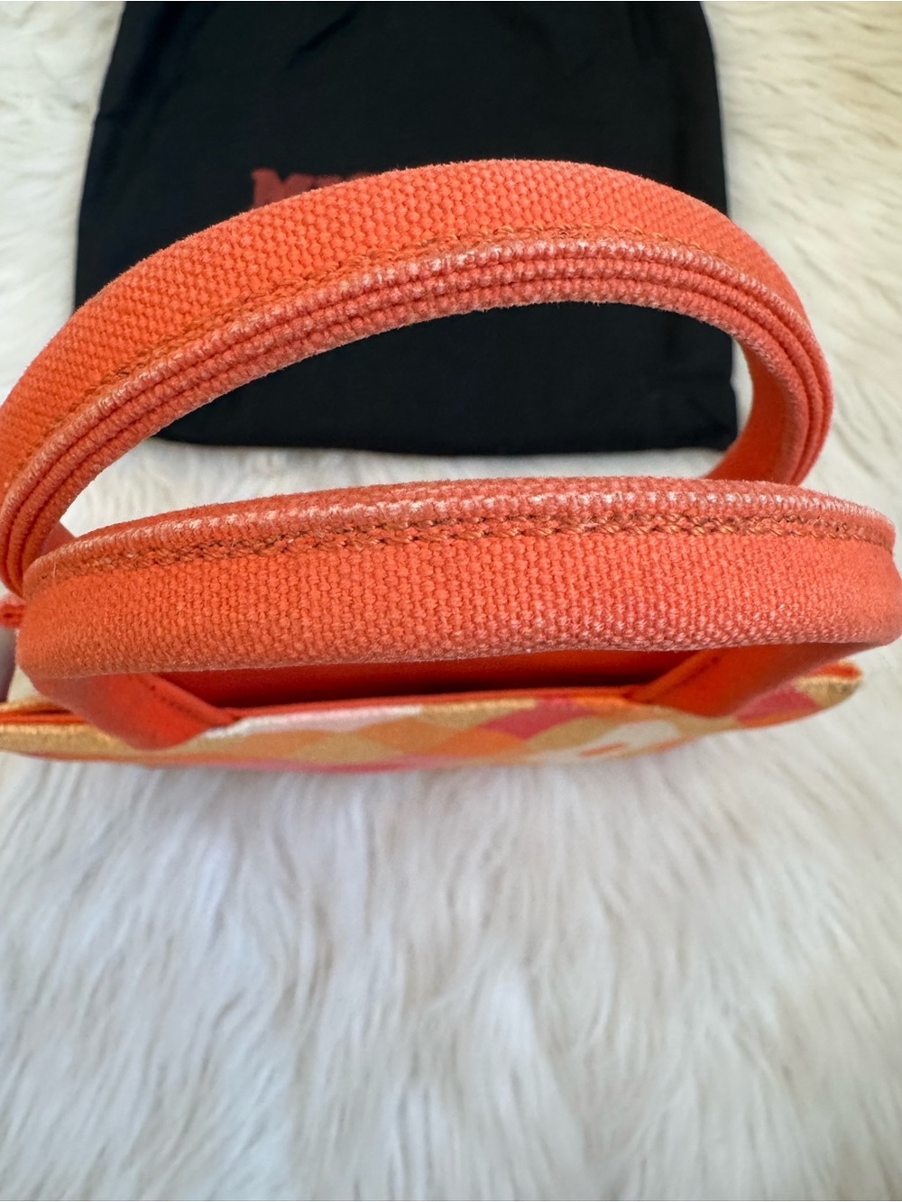Missoni Orange Pink Geometric Canvas Mini Bag - Picture 5 of 8